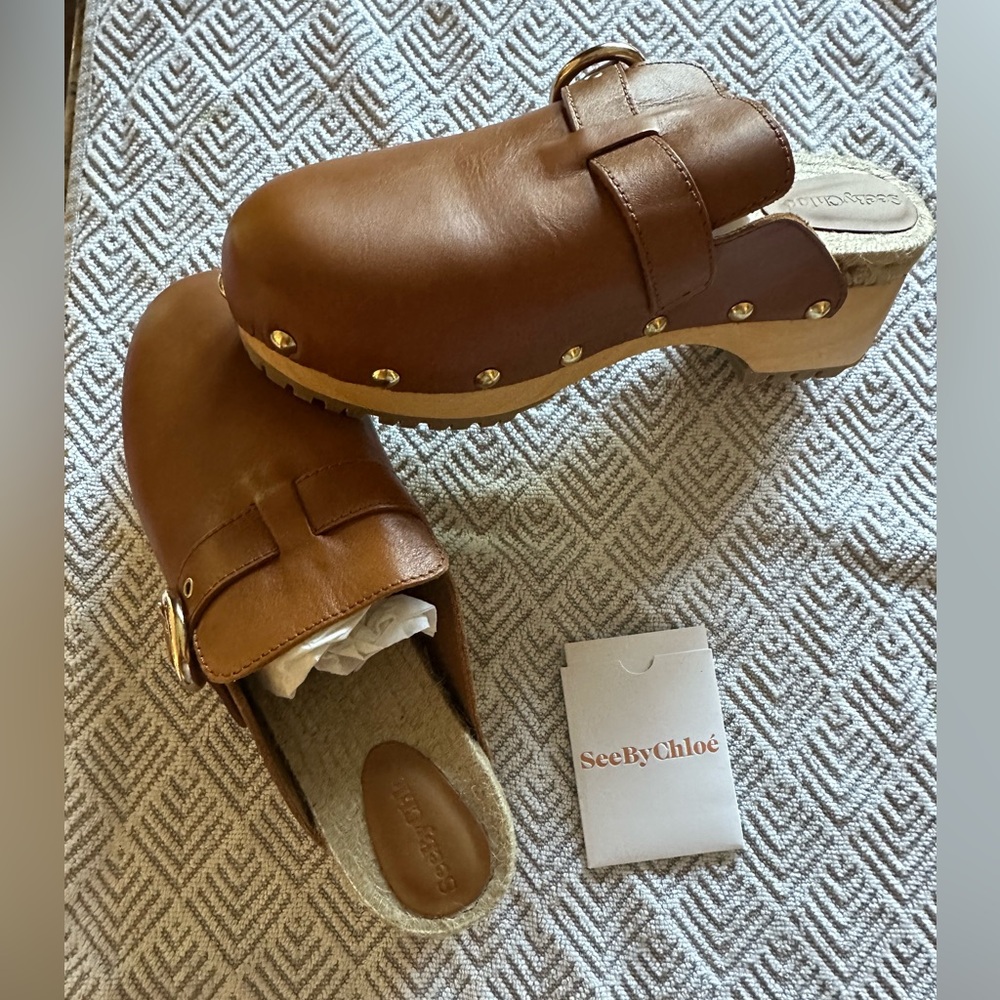 SeeByChloe Tan Clogs
